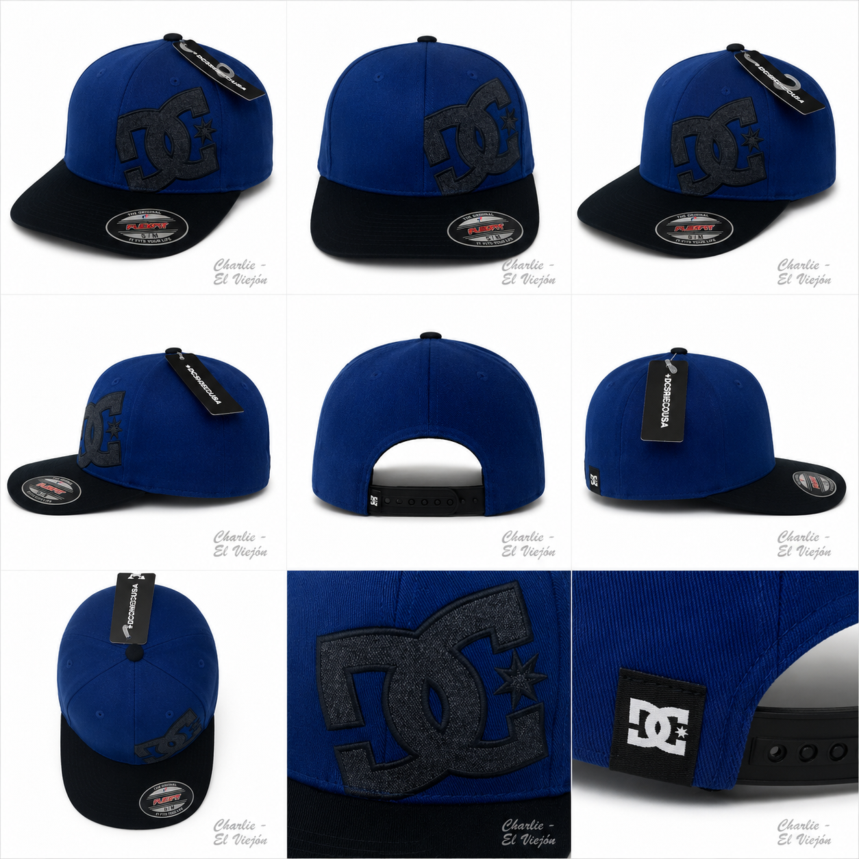Gorra DC Shoes Snapback Azul Rey con Logo Negro