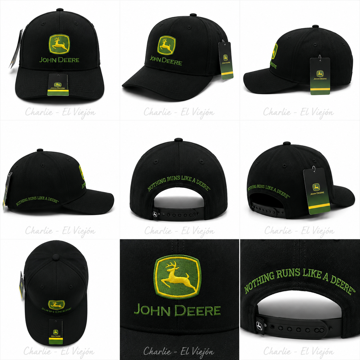 Gorra John Deere Negra Clásica