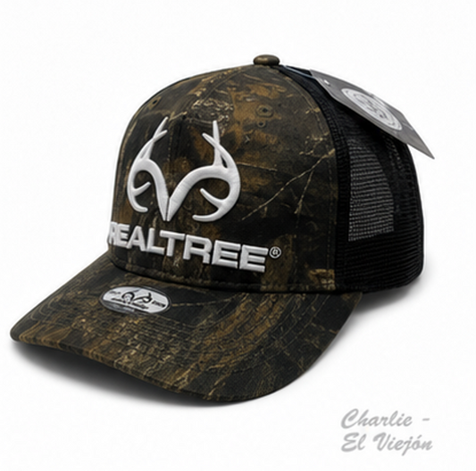 Gorra Realtree Trucker Camuflaje con Logo Bordado Blanco