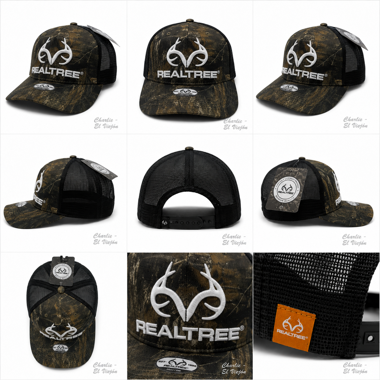 Gorra Realtree Trucker Camuflaje con Logo Bordado Blanco